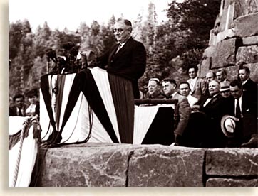 Franklin D. Roosevelt Dedicating the Rockefeller Memorial at Newfound Gap