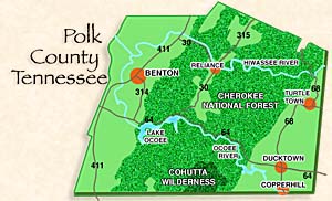 Map of Polk County Tennessee
