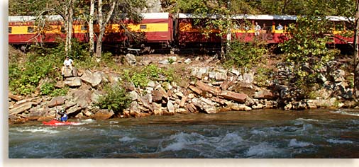 Great Smoky Mountain Railroad on the Nantahala River