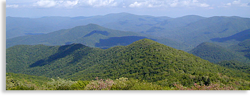 Appalachian Trail along the North Georgia Mountain tops