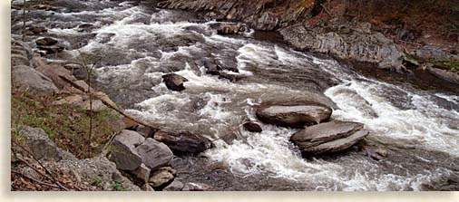 Upper Tellico River Gorge in McMinn County Western North Carolina