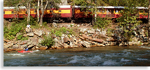 Great Smoky Mountain Railroad on the Nantahala River