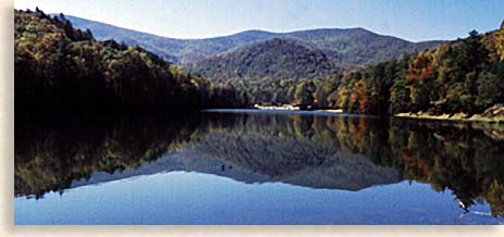 Lake Trahlyta in Vogel State Park in the North Georgia Mountains