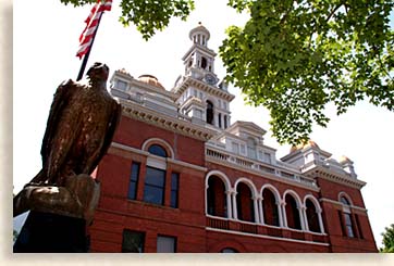 Eagle and War Memorial at the Sevier County Courthouse